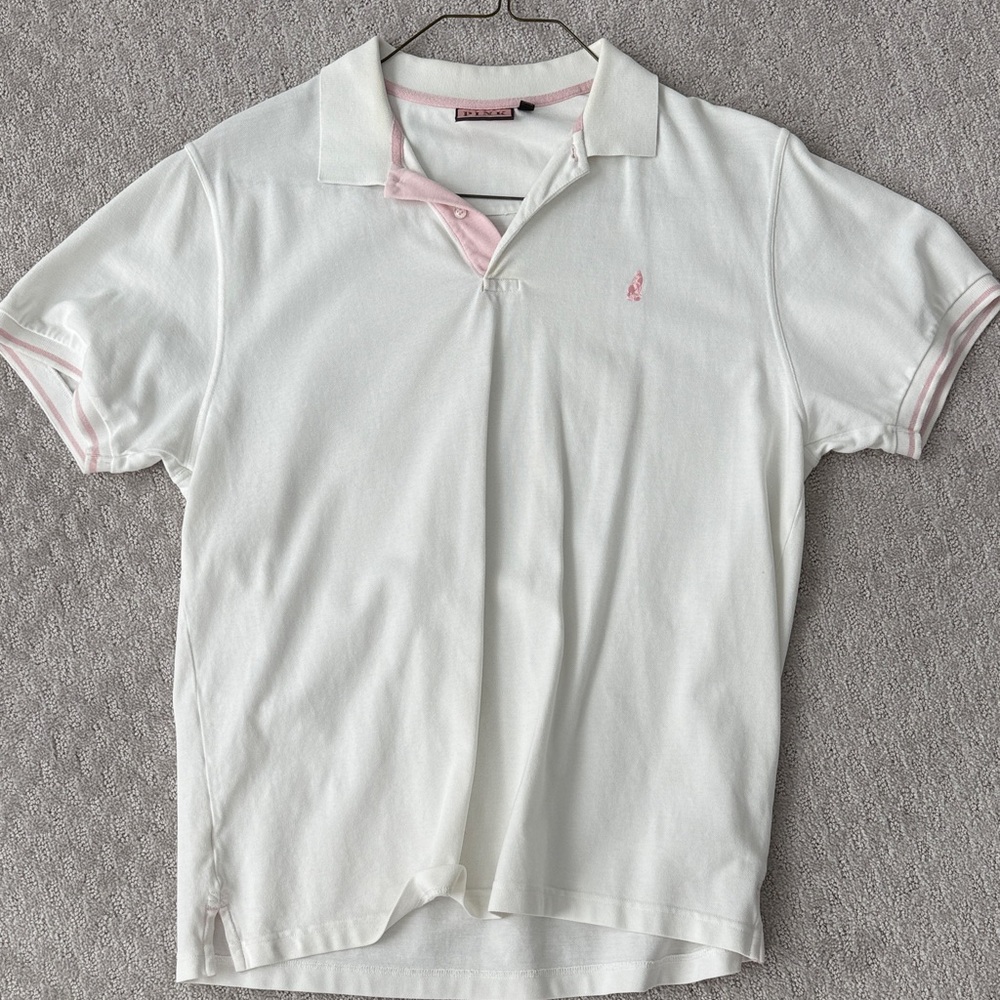 Thomas Pink White Polo with Pink Details